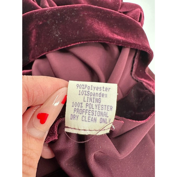 Vintage Y2K Red Velour Mock Neck Beaded Maxi Dress Size S Whimsygoth Fairy Prom - Picture 8 of 8